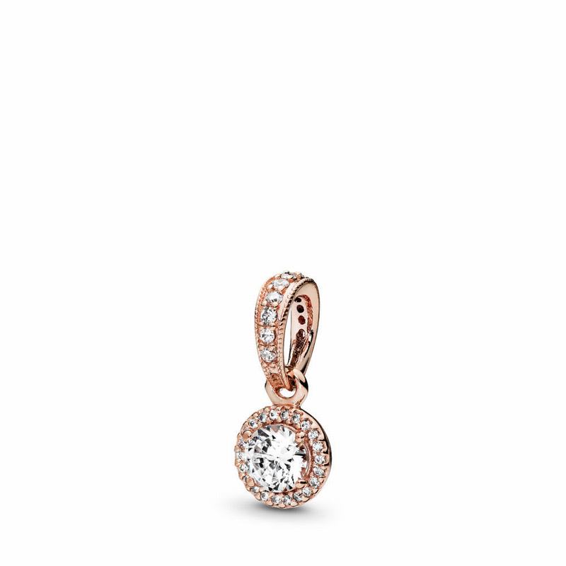 Pandora Rose™ Classic Elegance Pendant Ireland - Pandora Rose/Cubic Zirconia - 421637XDM